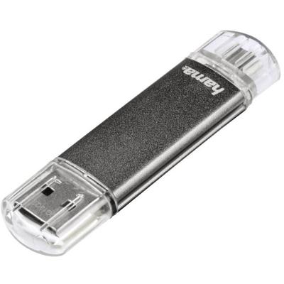 Hama FlashPen Laeta Twin USB-stick smartphone/tablet Grijs 16 GB USB-A 2.0, Micro-USB 2.0
