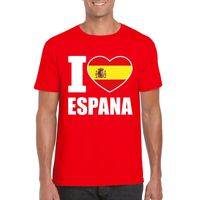 Rood I love Spanje fan shirt heren - thumbnail