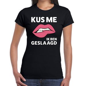 Kus me ik ben geslaagd t-shirt zwart dames