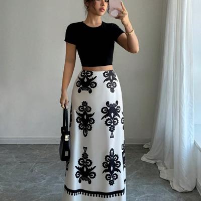 Bon&Bon Leopard Print Maxi Skirt - Coffee Brown Elegant Straight Skirt Apricot / XL