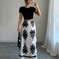 Bon&Bon Leopard Print Maxi Skirt - Coffee Brown Elegant Straight Skirt Apricot / XL