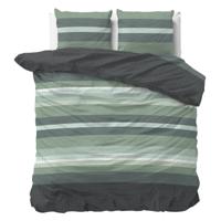 Dekbedovertrek Gradient Stripe - Lits-Jumeaux (240x220 cm) - Groen Microvezel - Dessin: - Sleeptime Classy - Dekbed-Discounter.nl