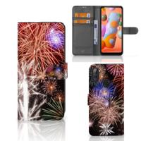 Samsung Galaxy M11 | A11 | Wallet Case | met Pasjes | Vuurwerk Samsung Galaxy M11 | A11 | Wallet Case | met Pasjes | Vuurwerk