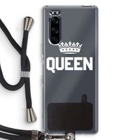 Queen zwart: Sony Xperia 5 Transparant Hoesje met koord
