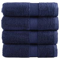 VidaXL Premium washandjes solund 4 stuks marineblauw 30x30 cm 600 g/m²