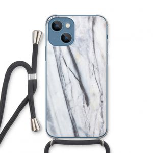 Gestreepte marmer: iPhone 13 mini Transparant Hoesje met koord