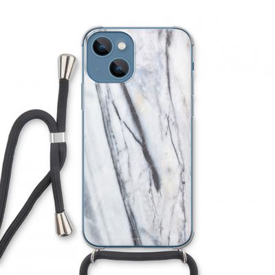 Gestreepte marmer: iPhone 13 mini Transparant Hoesje met koord