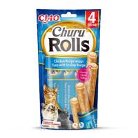 INABA Churu Rolls Chicken recipe wraps Tuna with scallop recipe - Kattensnoepje - 4x10 g