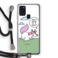 Unicorn: Samsung Galaxy A21s Transparant Hoesje met koord