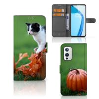 OnePlus 9 | Telefoonhoesje | Met pasjeshouder | Kitten