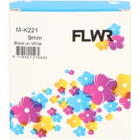 FLWR Brother MK-221 zwart op wit breedte 9 mm labels