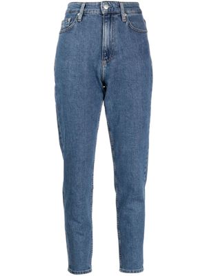 Calvin Klein Jeans jean cigarette à logo brodé - Bleu