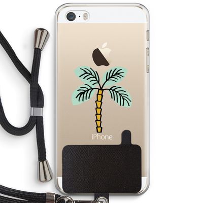 Palmboom: iPhone 5 / 5S / SE Transparant Hoesje met koord
