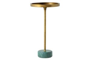 Side table TRAYFUL 60cm marble base groen and top messing - 44848