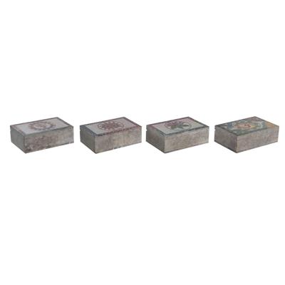 Juwelenkistje DKD Home Decor Multicolour Steen 15 x 10 x 5 cm (4 Stuks)