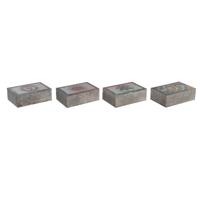 Juwelenkistje DKD Home Decor Multicolour Steen 15 x 10 x 5 cm (4 Stuks)