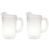 Karaf - 2x - polycarbonaat kunststof - 1 liter - sapkan/ waterkan - 12 x 18 cm
