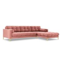 Cosmopolitan Design Bali Hoekbank met Chaise Longue Rechts - Roze / Goud