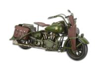 EEN BLIKKEN MODEL VAN EEN MILITAIRE MOTORFIETS-Bruin-Groen