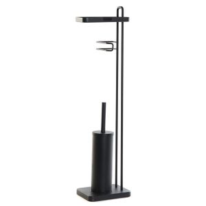 Luxe RVS wc/toiletborstel toiletgarnituur zwart 81 cm