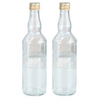 Glazen fles met schroefdop van 500 ml - 2x - Weckflessen - Waterflessen - Olie flessen