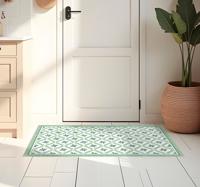 Hydraulisch groen vinyl vloerkleed keuken