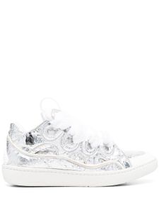 Lanvin baskets Curb en cuir à effet craquelé - Blanc