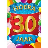 Verjaardag deurposter - 30 jaar - multi - 59 x 84 cm - leeftijd feestartikelen