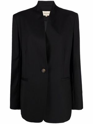 LouLou de Saison blazer en laine à simple boutonnage - Noir