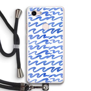 Blauwe golven: Pixel 3 Transparant Hoesje met koord