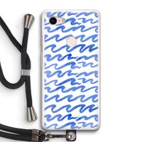 Blauwe golven: Pixel 3 Transparant Hoesje met koord