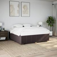 Bedframe zonder matras stof donkerbruin 200x200 cm