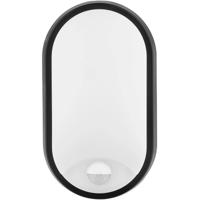 LED Wandlamp met Sensor - Kozolux Porta - 15W 1200lm - Helder/Koud Wit 6500K - IP54 - Ovaal - Zwart