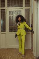 Flair bonded trousers - dark lime - 13488