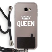 Queen zwart: Samsung Galaxy J4 Plus Transparant Hoesje met koord