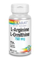 Solaray L-Arginine L-Ornithine 750mg (50 vega caps)