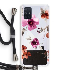 Geschilderde bloemen: Samsung Galaxy A71 Transparant Hoesje met koord