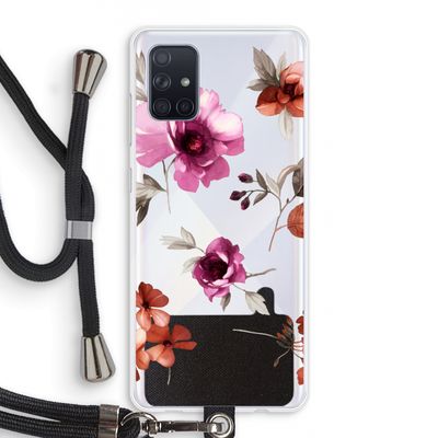 Geschilderde bloemen: Samsung Galaxy A71 Transparant Hoesje met koord