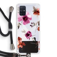 Geschilderde bloemen: Samsung Galaxy A71 Transparant Hoesje met koord