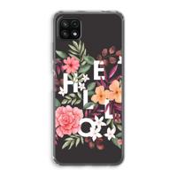 Hello in flowers: Samsung Galaxy A22 5G Transparant Hoesje - thumbnail