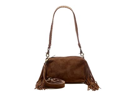 Chabo Bags Schoudertasje Small Suede Stormy Fringes Cacao