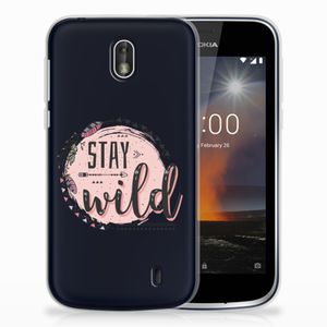 Nokia 1 Telefoonhoesje met Naam Boho Stay Wild