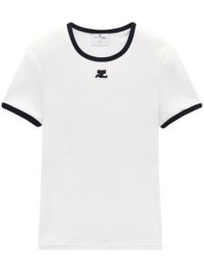 Courrèges t-shirt Bumpy à bords contrastants - Blanc