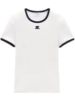 Courrèges t-shirt Bumpy à bords contrastants - Blanc