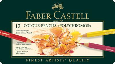 Faber Castell fc-110012 kleurpotlood polychromos 3,8mm kerndikte etui à 12 stuks