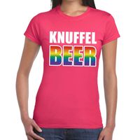 Knuffel beer gay pride t-shirt roze voor dames Knuffel beer gay pride t-shirt roze voor dames