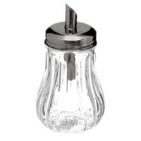 Suikerpot / suikerstrooier - glas met RVS tuit - 180ml - dispenser