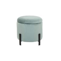 Voetensteun DKD Home Decor Metaal Turkoois Polyester (42 x 42 x 42 cm)