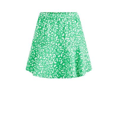 WE Fashion rok met all over print groen/wit