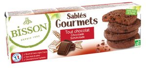 Chocolade zandkoekjes met stukjes chocola bio